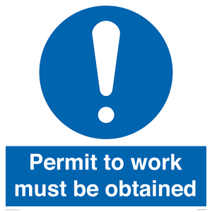 Permit to work must be obtained